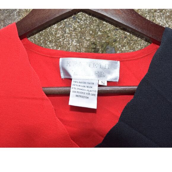 Kenneth Miller Red & Black Colorblock Sleeveless Knit Top Women’s Small - Picture 5 of 5